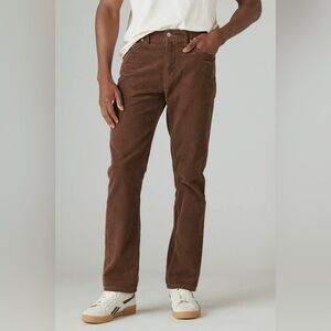 Lucky Brand Men’s Brown Corduroy Pants Straight-Leg